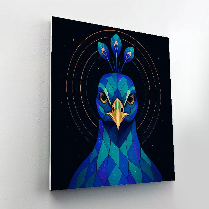 Celestial Mosaic Peacock Number painting