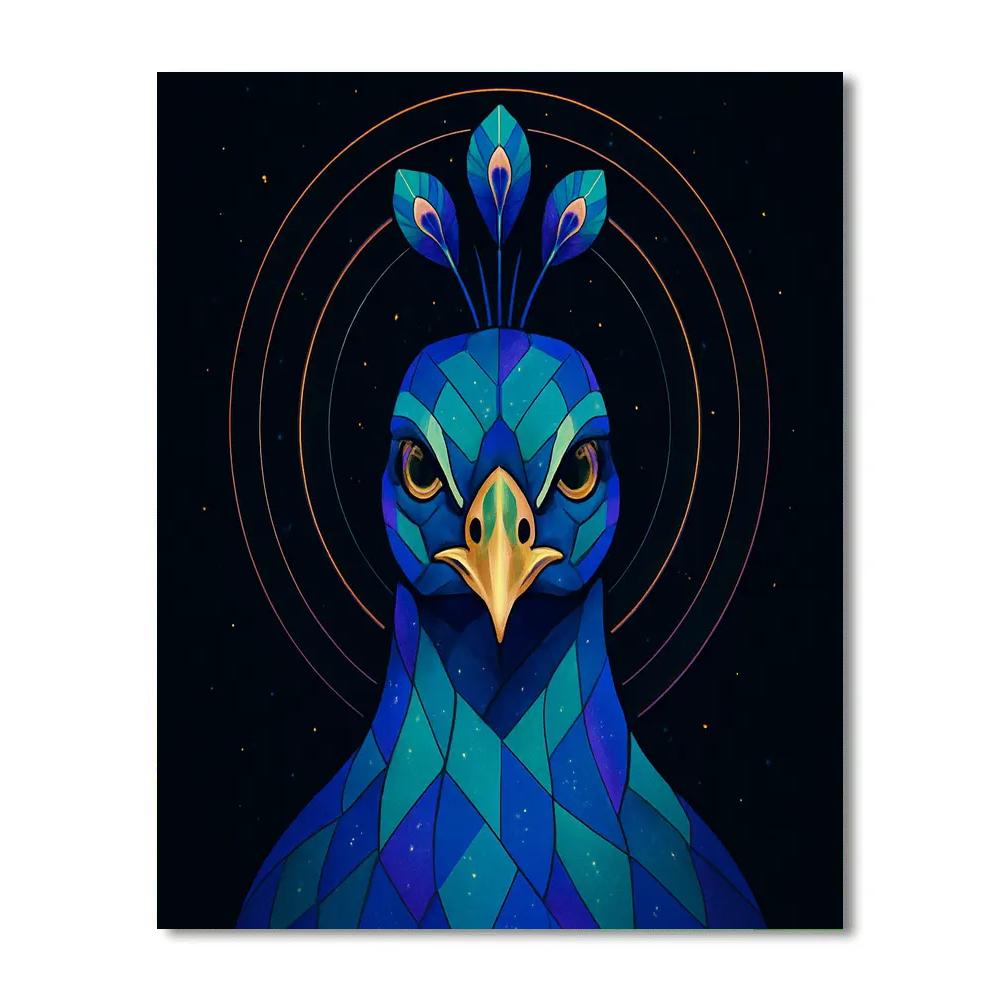 Celestial Mosaic Peacock Number painting