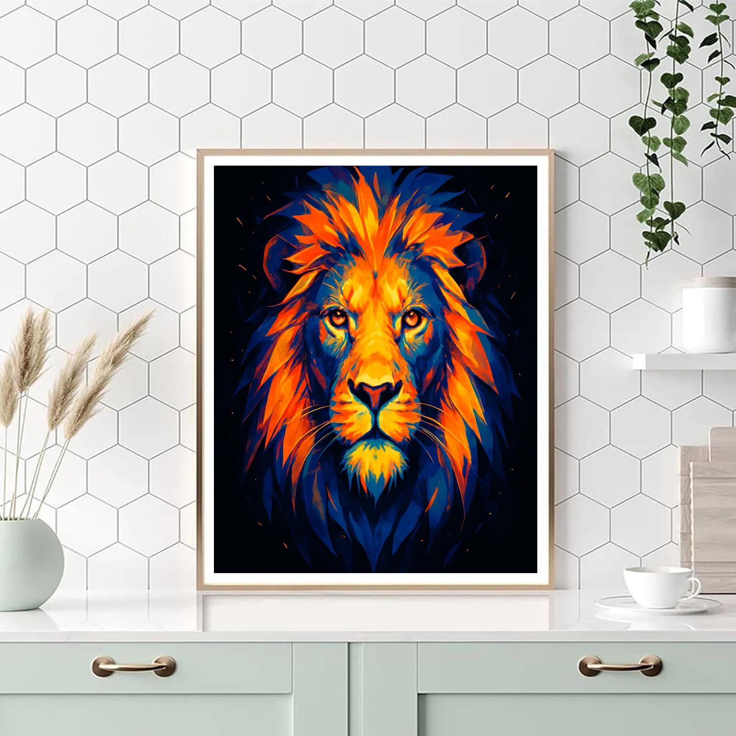 Voltage Mane Lion paint by numbers
