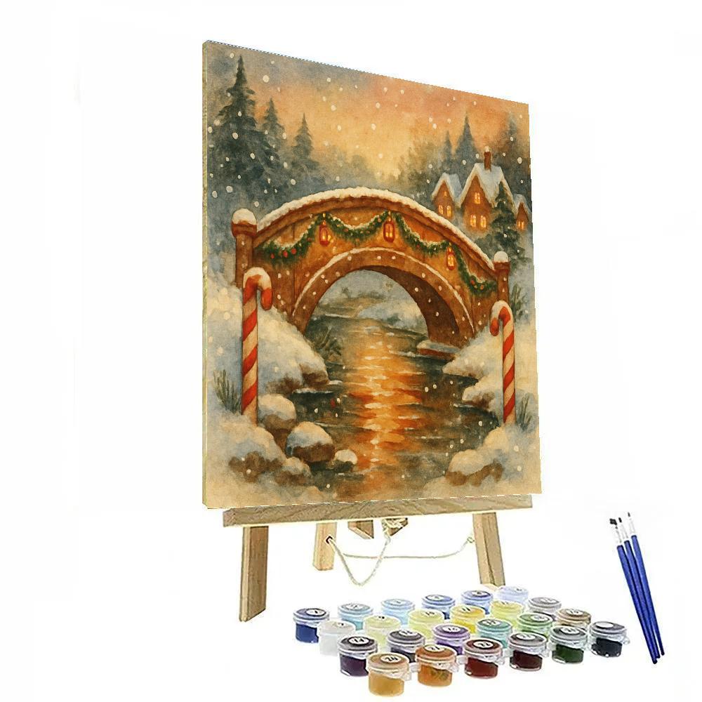 Gingerbread Bridge Over Whispering Creek paint by numbers