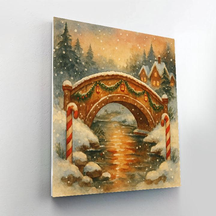 Gingerbread Bridge Over Whispering Creek paint by numbers