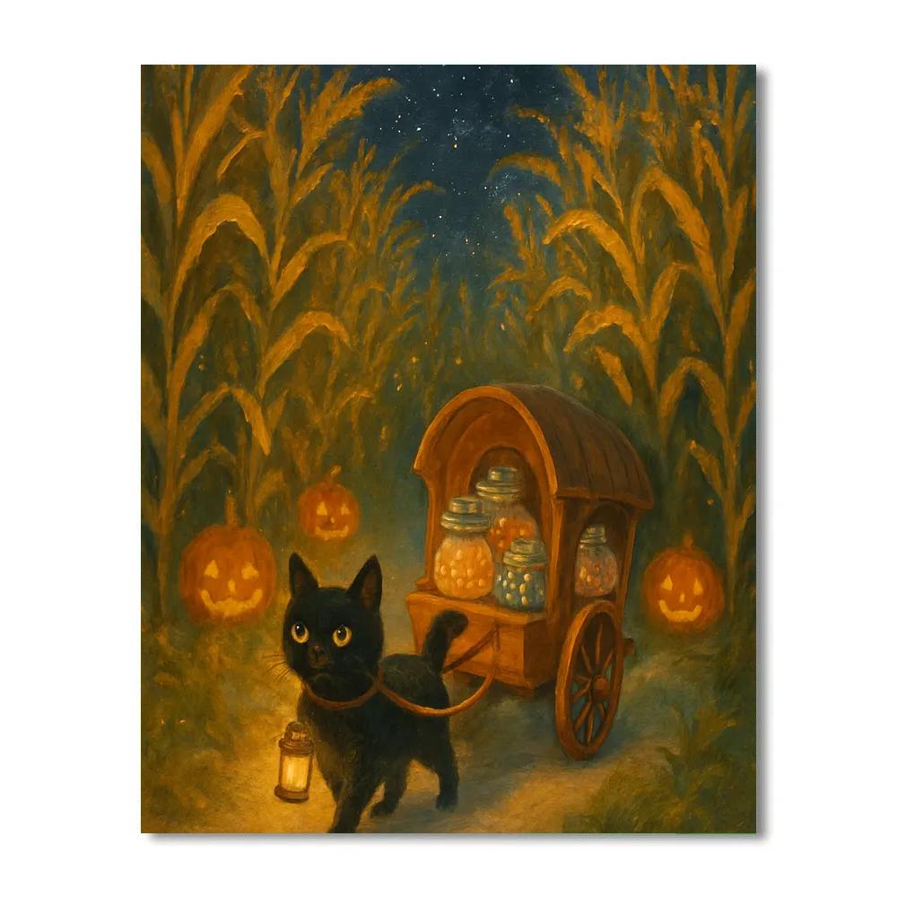 Candy Caravan Through The Enchanted Cornfield paint by numbers