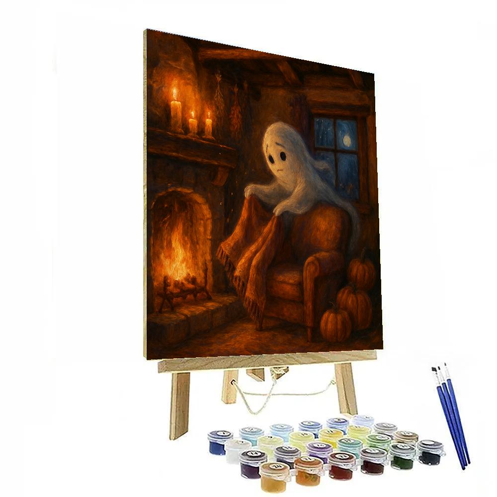 Haunted Cottage Hearth And The Gentle Poltergeist painting number kit
