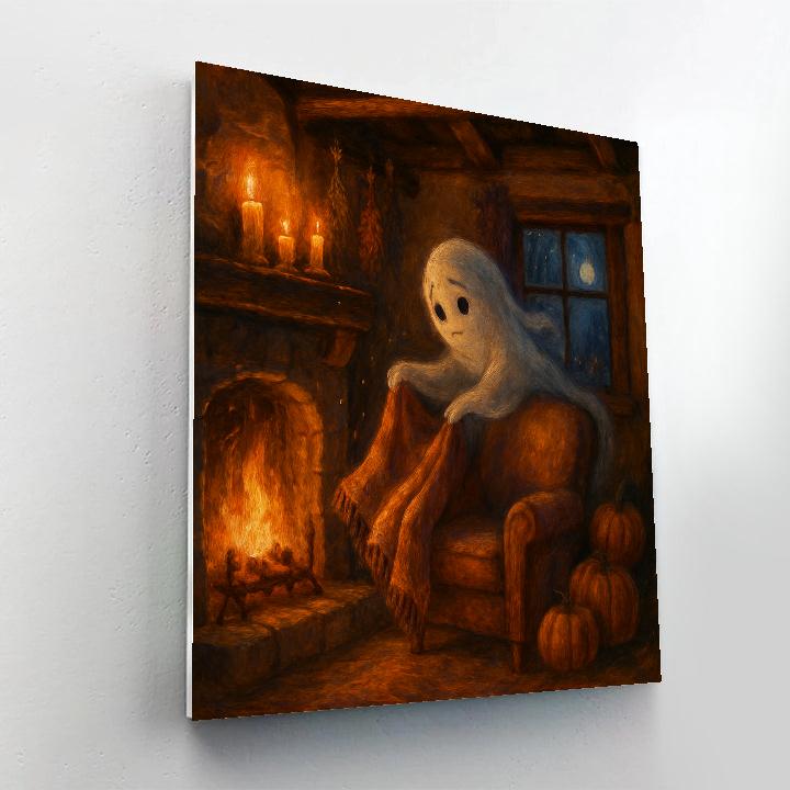 Haunted Cottage Hearth And The Gentle Poltergeist painting number kit