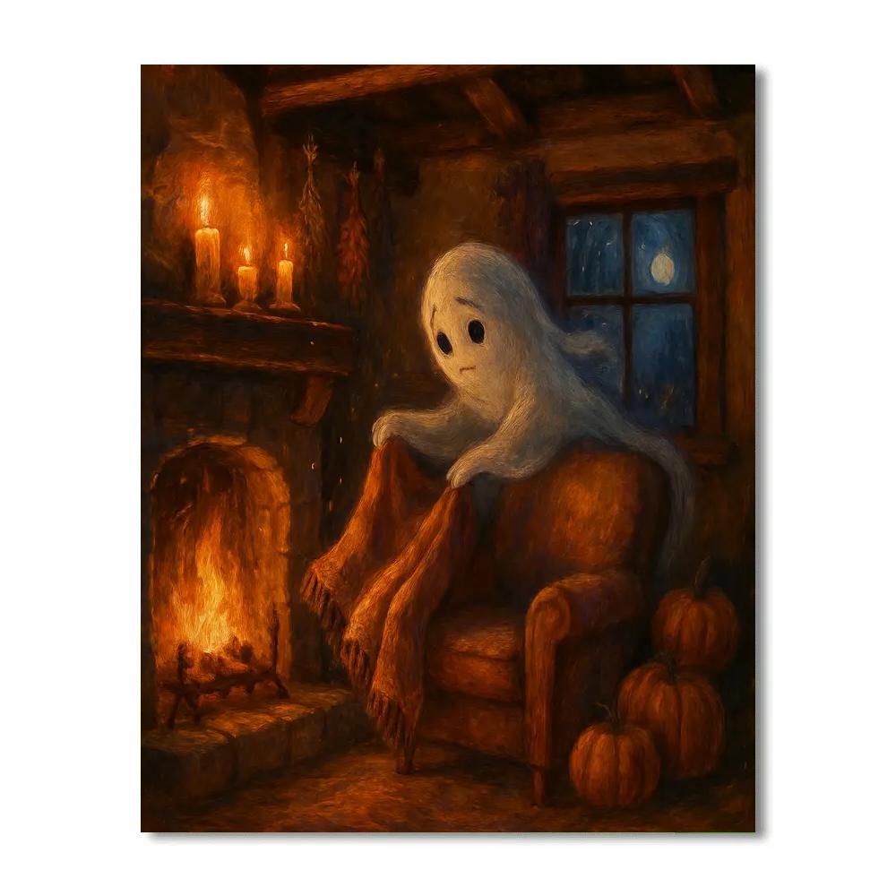Haunted Cottage Hearth And The Gentle Poltergeist painting number kit