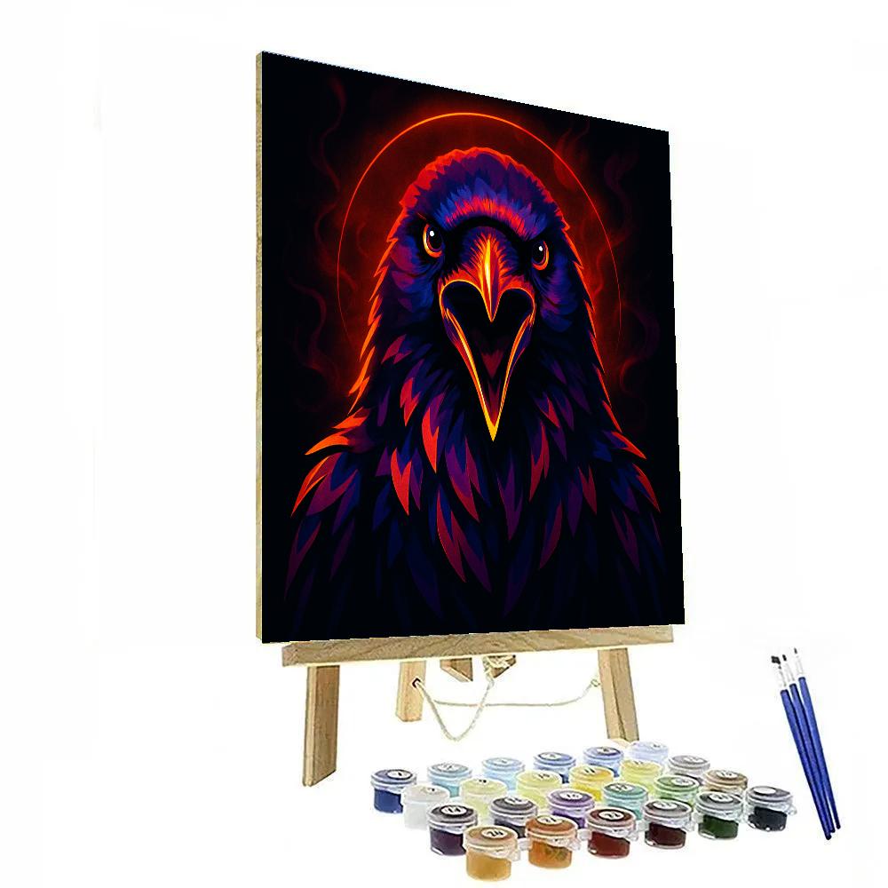 Inferno Veil Raven painting number kit