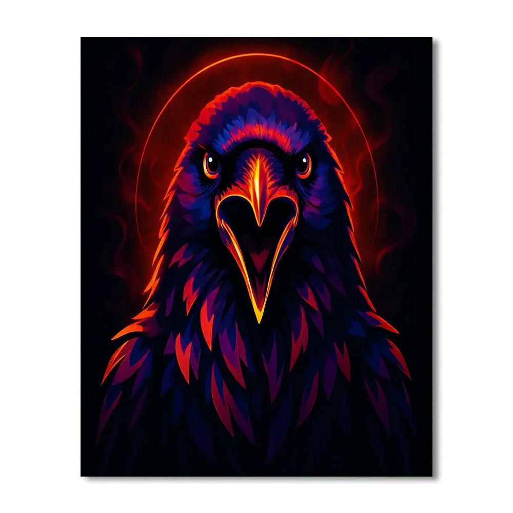 Inferno Veil Raven painting number kit