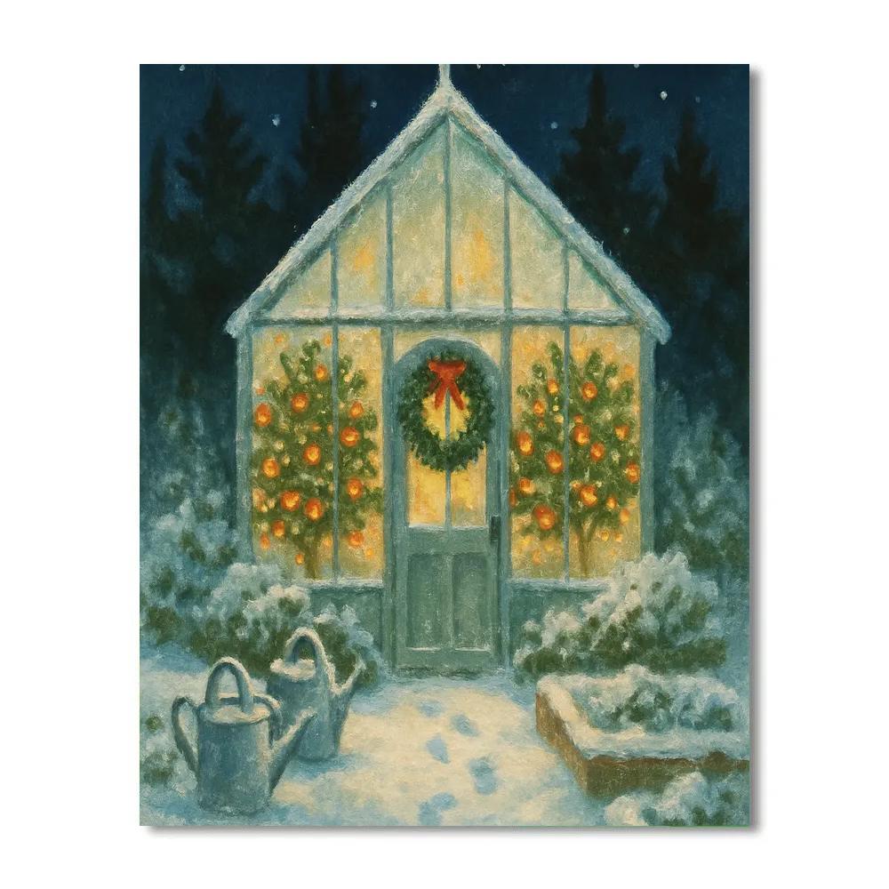 Frosty Greenhouse Christmas Citrus Glow paint by color