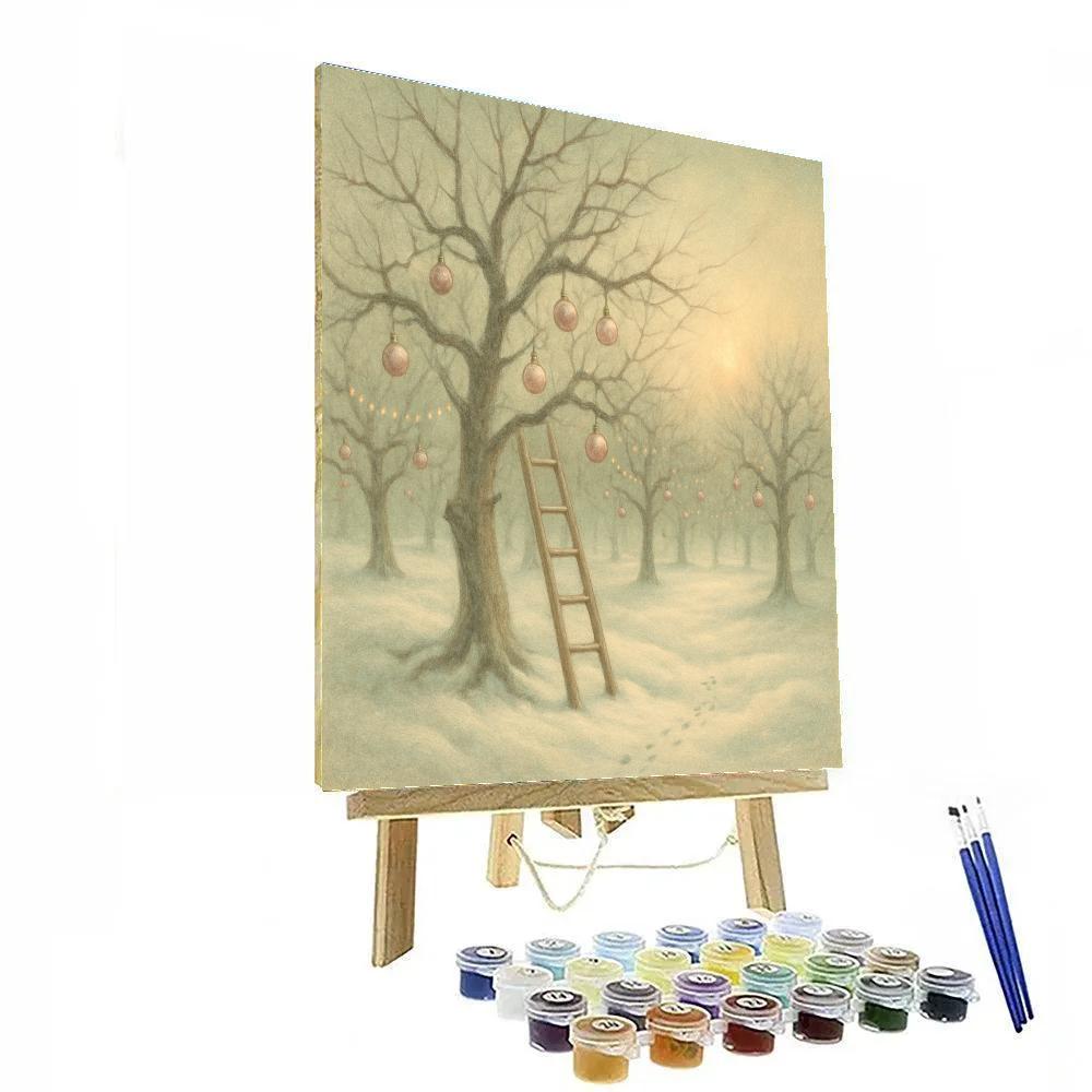 The Snowy Orchard Of Hanging Ornaments Painting by numbers kit