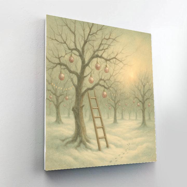 The Snowy Orchard Of Hanging Ornaments Painting by numbers kit