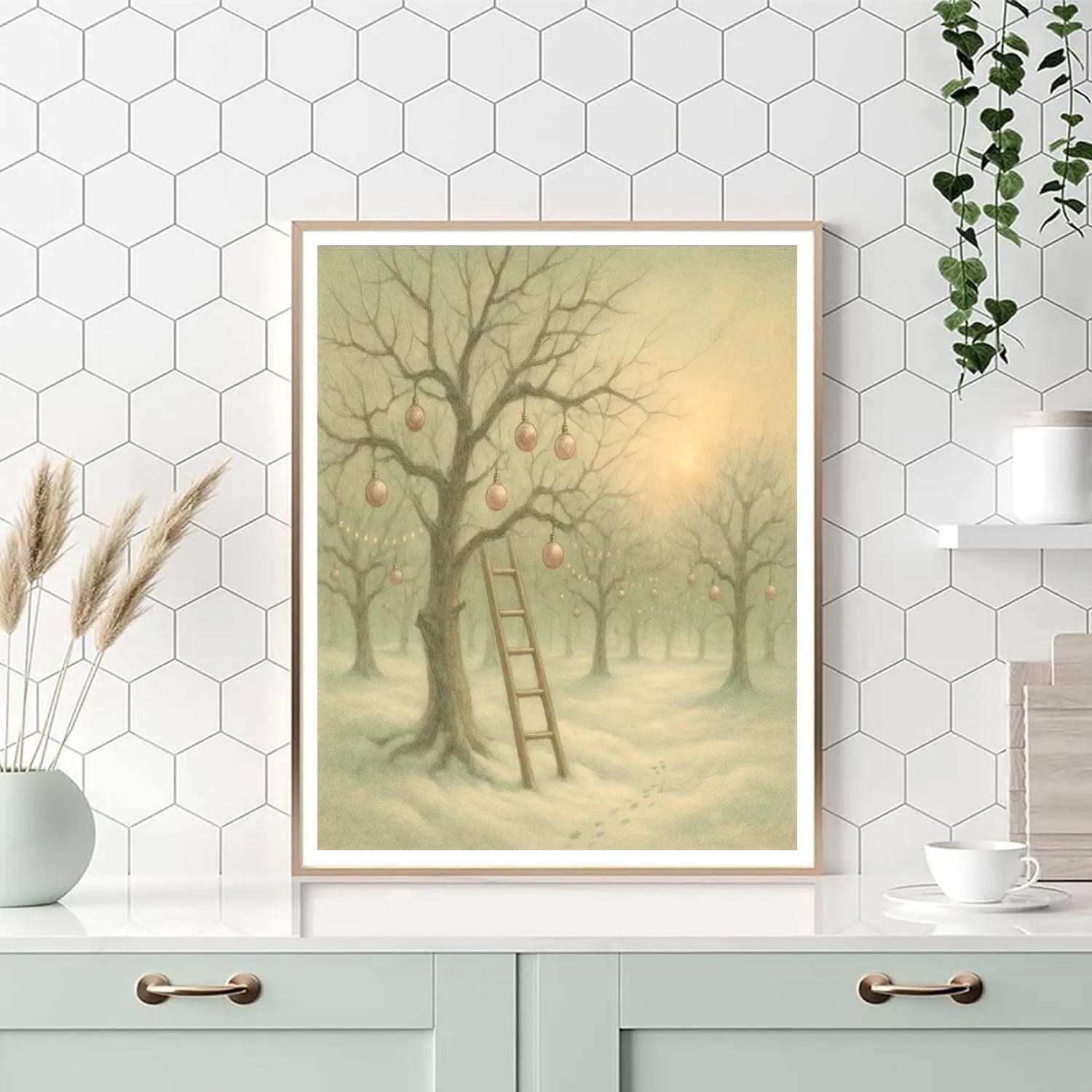 The Snowy Orchard Of Hanging Ornaments Painting by numbers kit