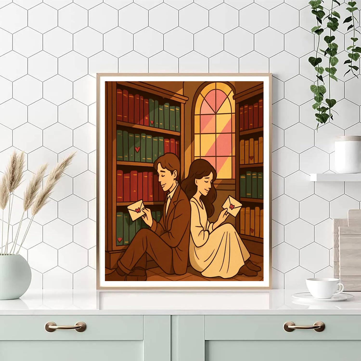 Library Of Secret Letters On Valentines Day paint by number