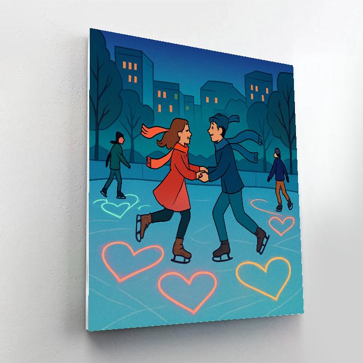 Skating Rink Heart Trail Valentines Day paint by color