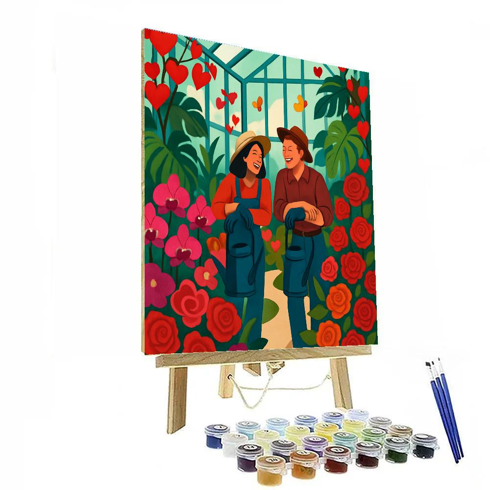 Secret Greenhouse Valentines Day Rendezvous Numbered painting kits