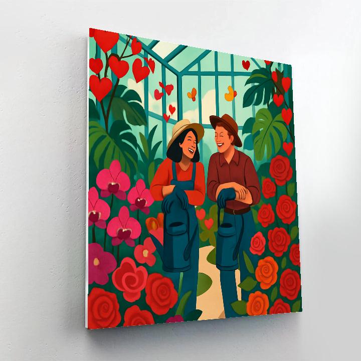 Secret Greenhouse Valentines Day Rendezvous Numbered painting kits