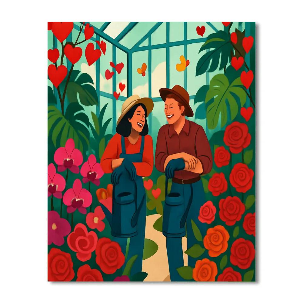 Secret Greenhouse Valentines Day Rendezvous Numbered painting kits