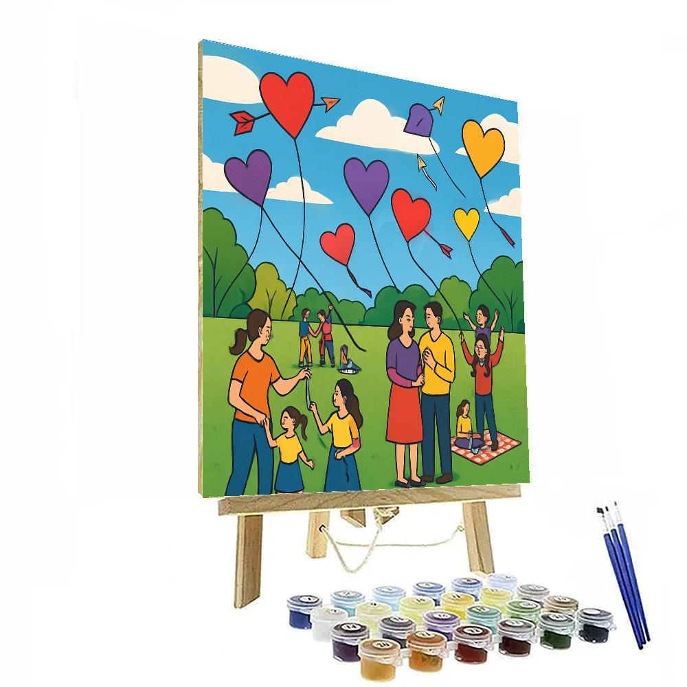 City Park Valentines Day Kite Festival DIY paint by numbers