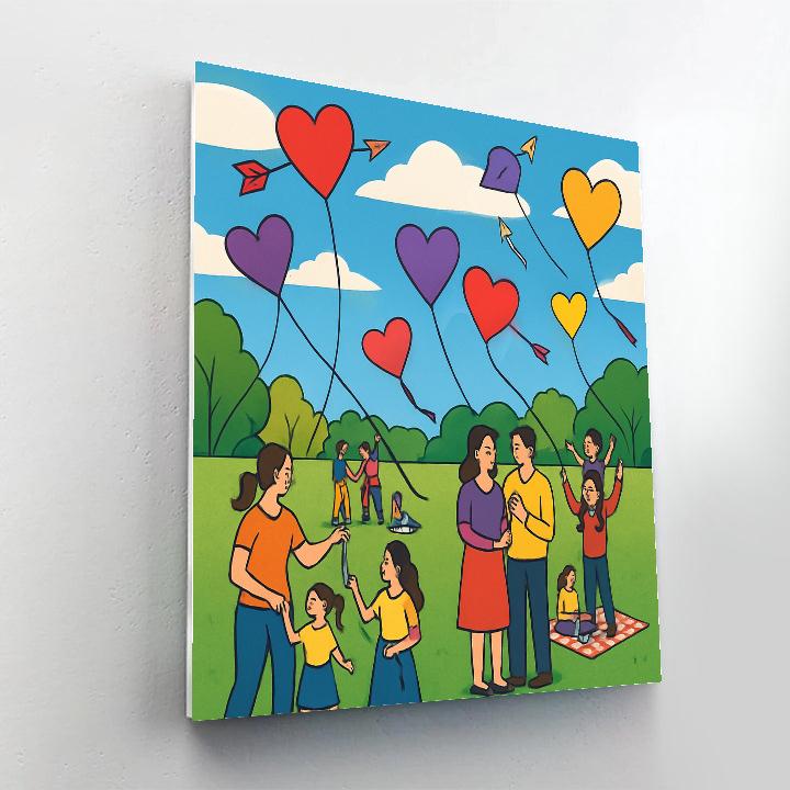 City Park Valentines Day Kite Festival DIY paint by numbers