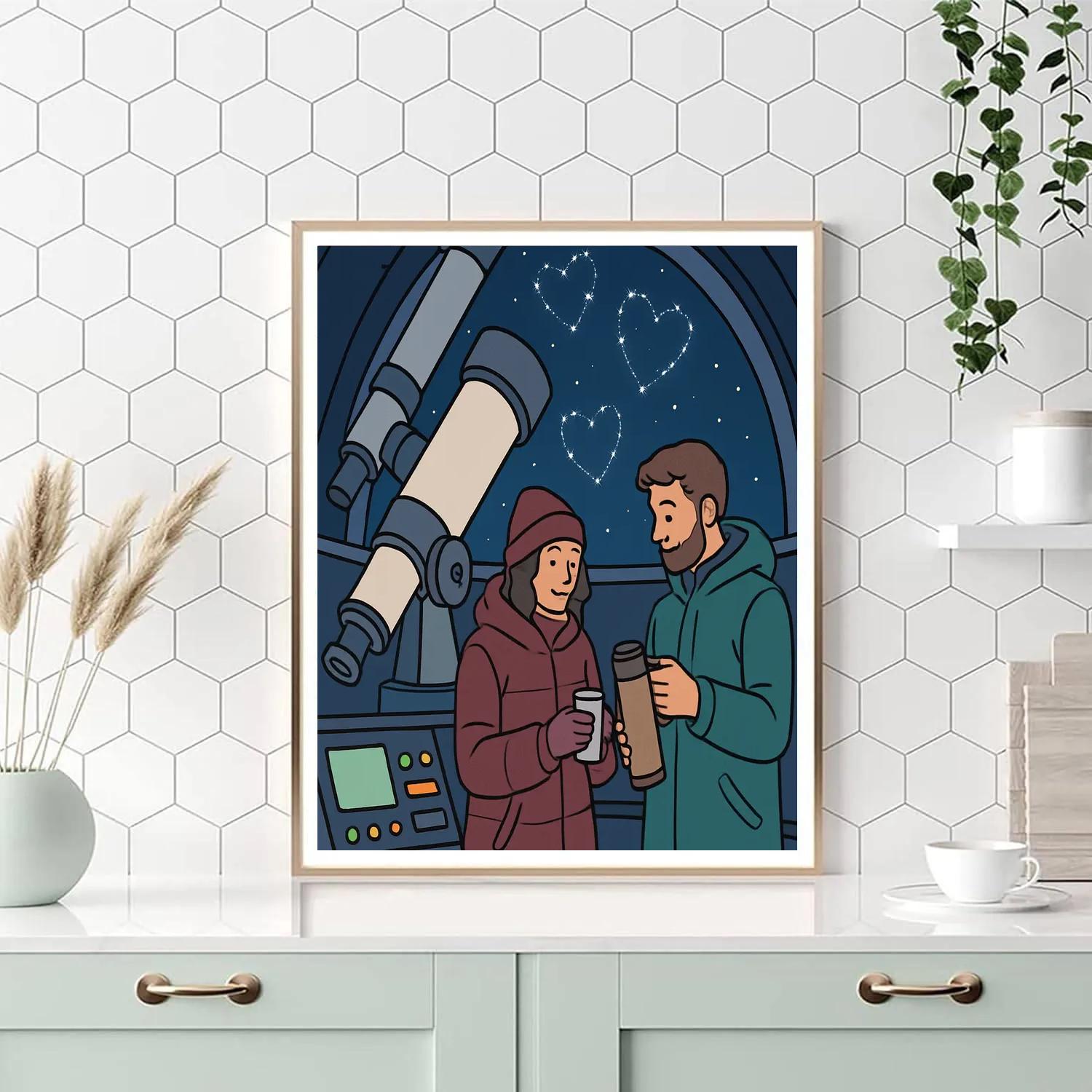 Valentines Day Observatory Star Session paint by color