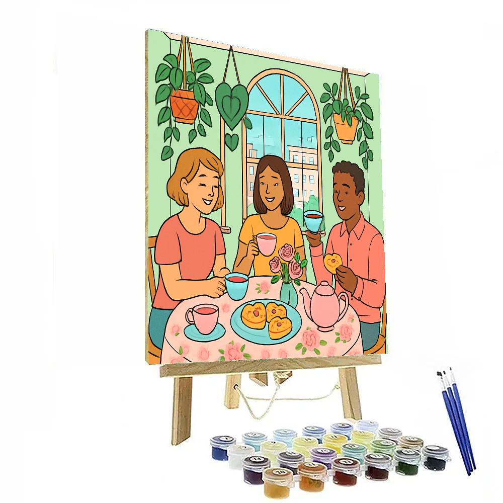 Botanical Tea Room Valentines Day Brunch paint by color