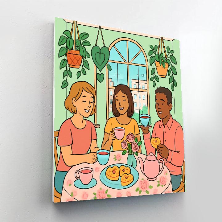 Botanical Tea Room Valentines Day Brunch paint by color