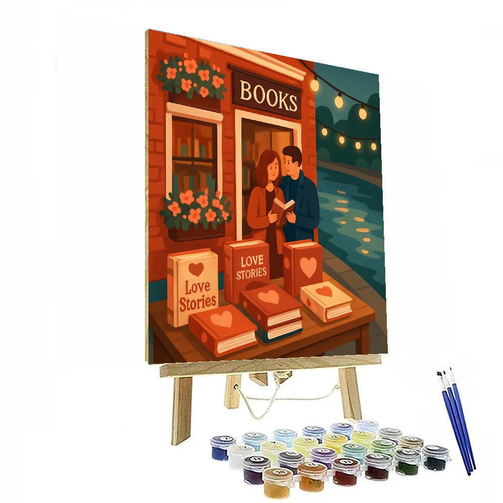 Riverside Bookshop Valentines Day Display Painting by numbers kit