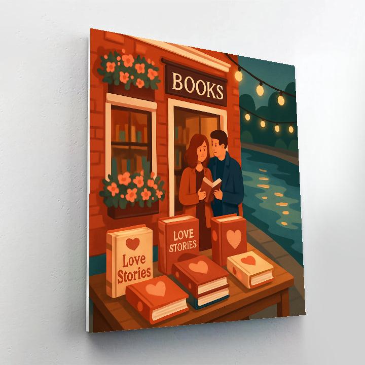 Riverside Bookshop Valentines Day Display Painting by numbers kit