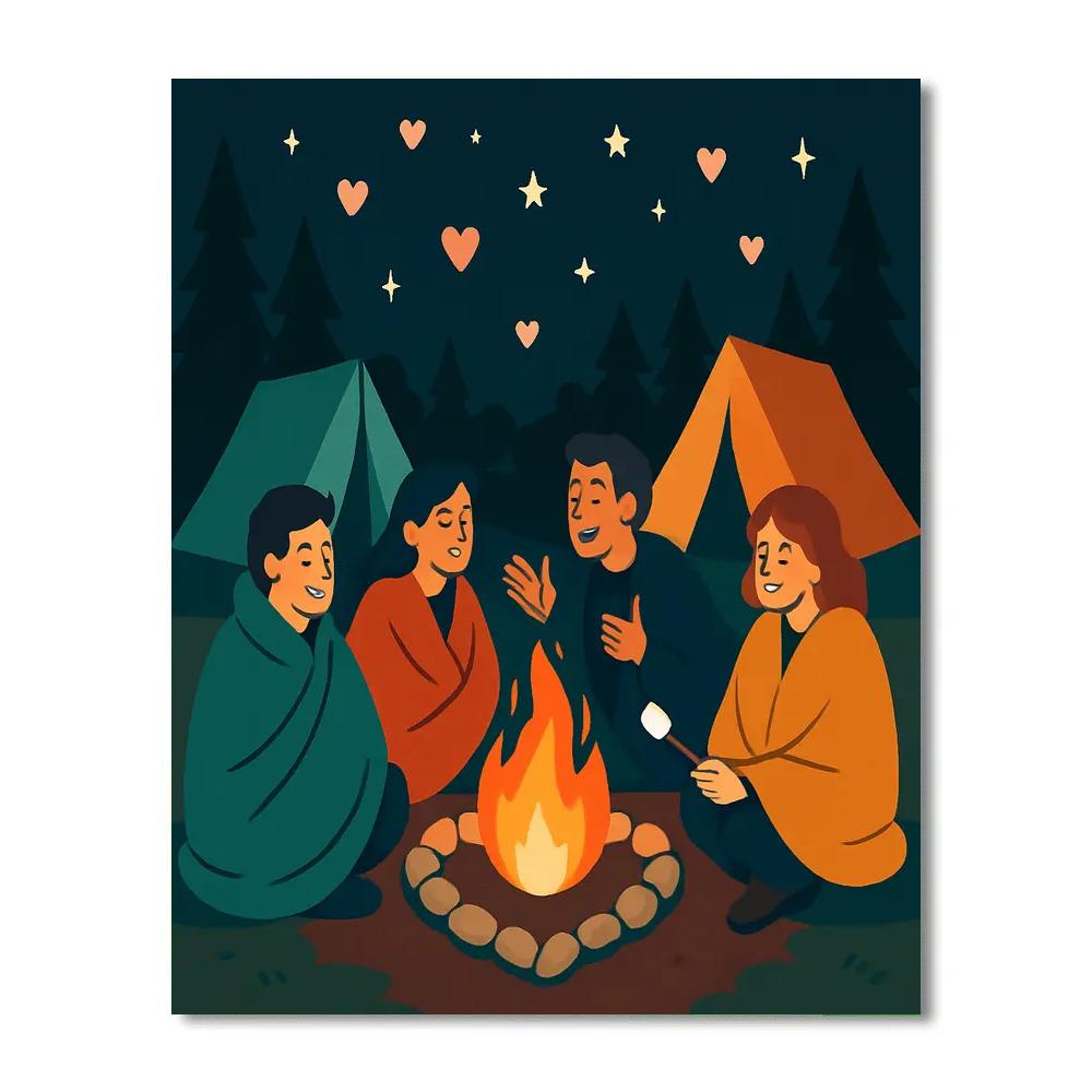 Campfire Story Circle Valentines Day Edition paint by number