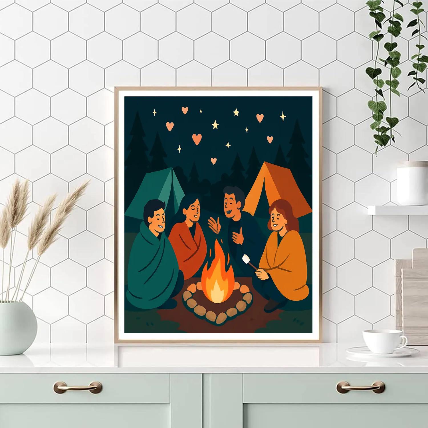 Campfire Story Circle Valentines Day Edition paint by number