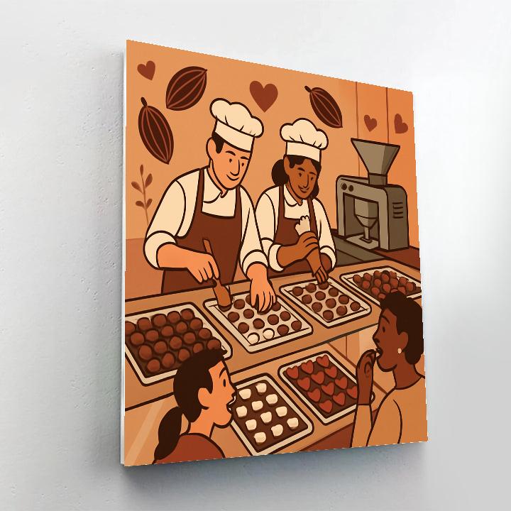 Valentines Day Artisan Chocolate Studio Tour paint by color