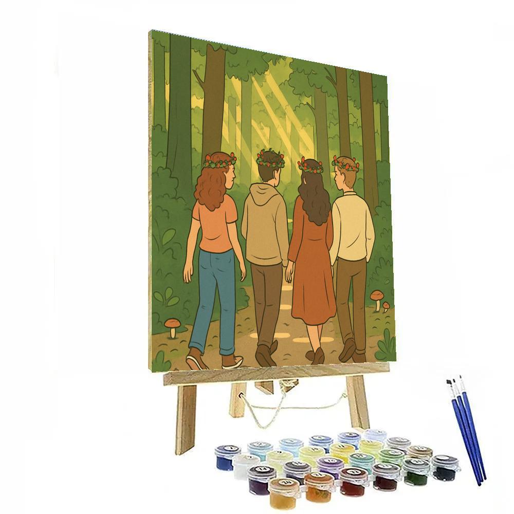 Valentines Day Flower Crown Forest Walk painting number kit