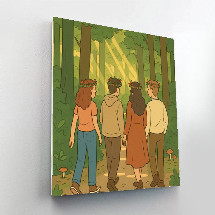 Valentines Day Flower Crown Forest Walk painting number kit