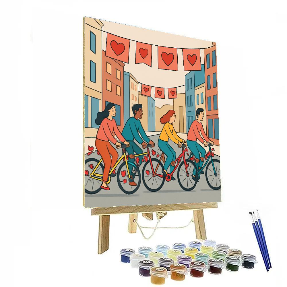 Valentines Day Citywide Bike Parade Of Hearts Numbered painting kits