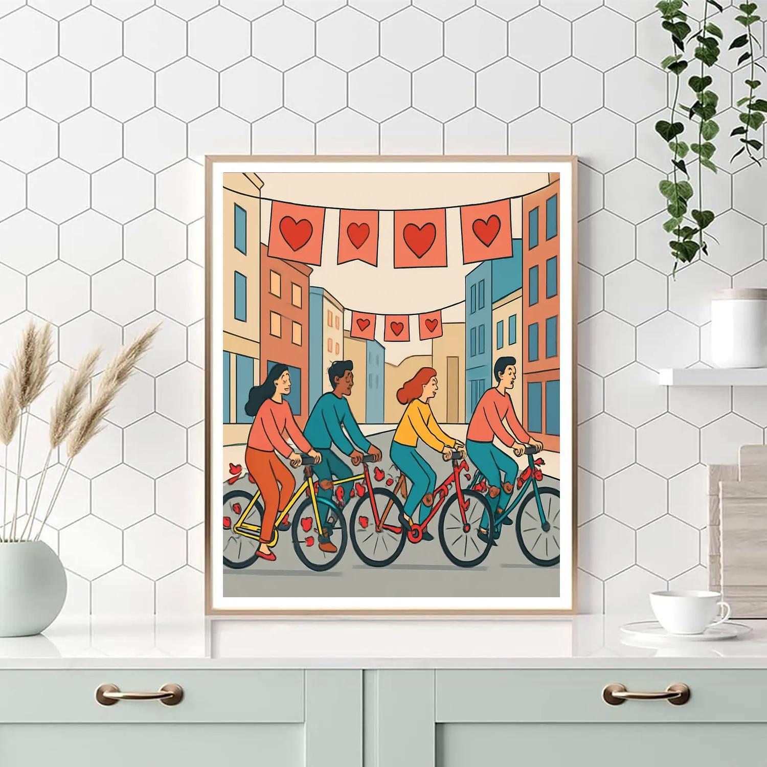 Valentines Day Citywide Bike Parade Of Hearts Numbered painting kits