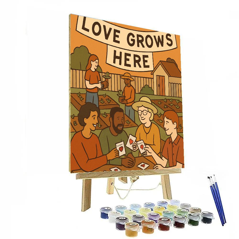 Valentines Day Community Garden Seed Swap paint by numbers