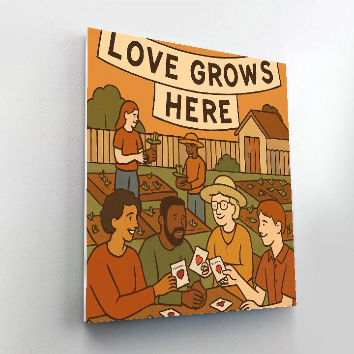 Valentines Day Community Garden Seed Swap paint by numbers