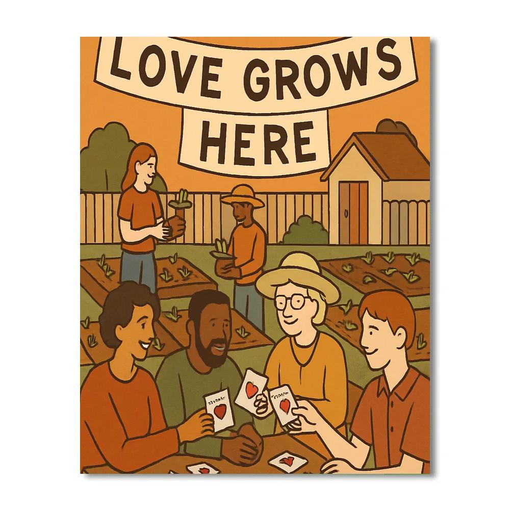 Valentines Day Community Garden Seed Swap paint by numbers