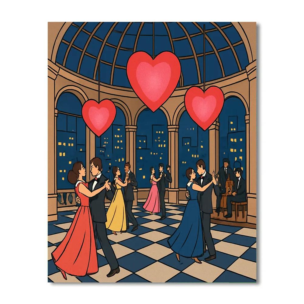 Stellar Ballroom Soiree Valentines Day Edition paint by color