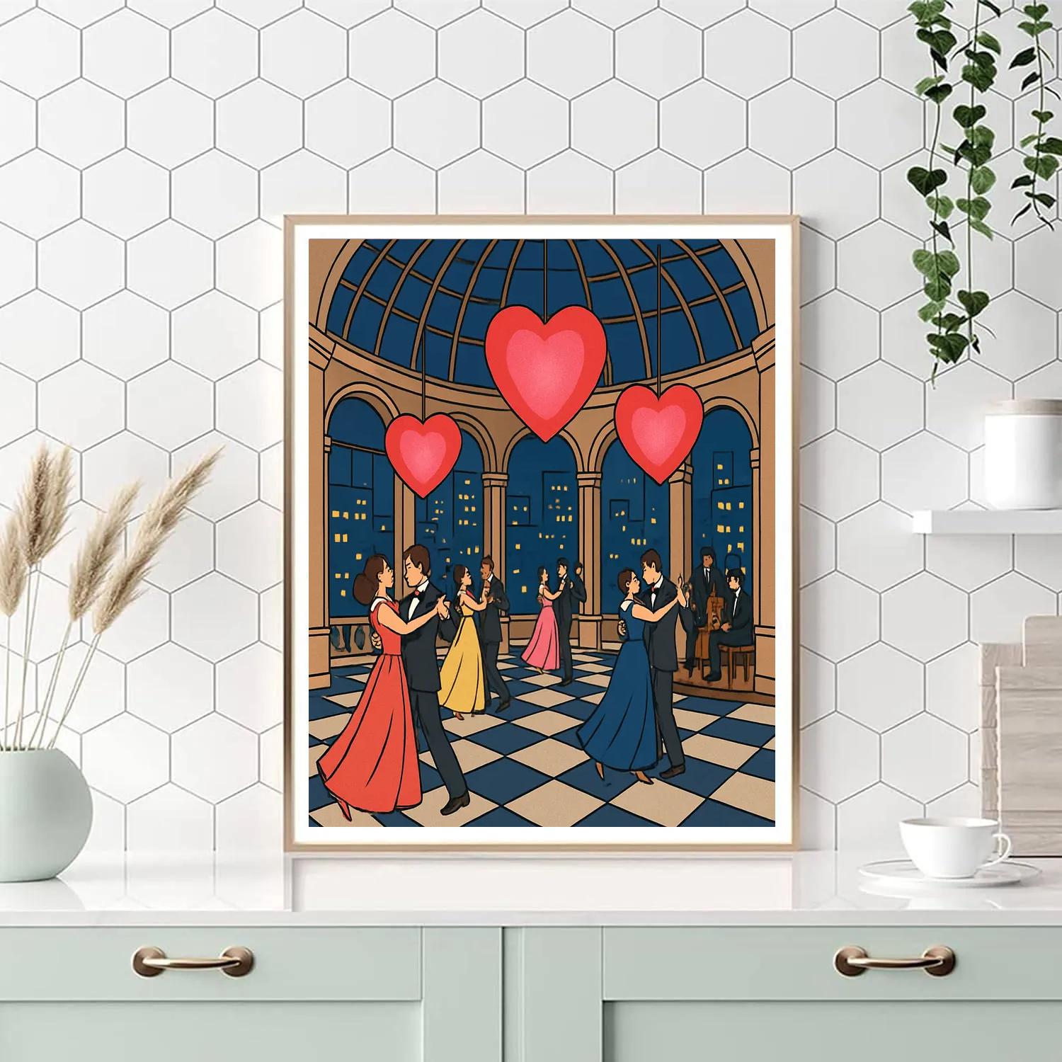 Stellar Ballroom Soiree Valentines Day Edition paint by color