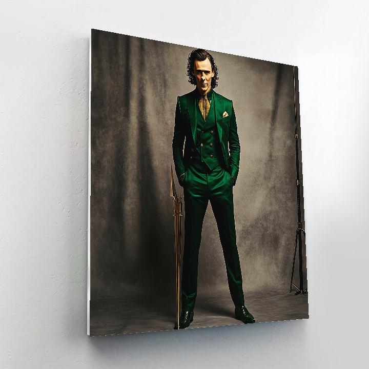 Tom Hiddleston The Velvet Trickster In Emerald Twilight Paint by numbers kits