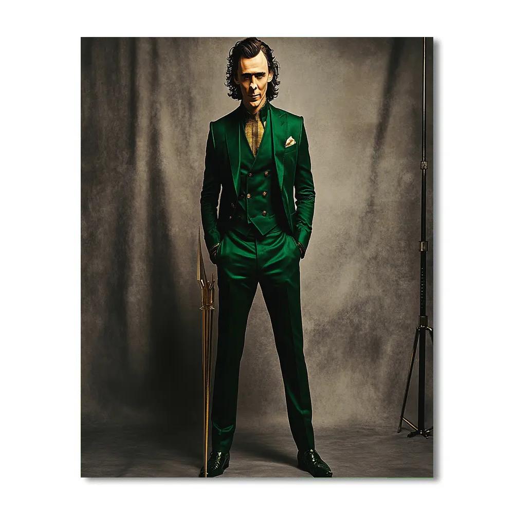 Tom Hiddleston The Velvet Trickster In Emerald Twilight Paint by numbers kits