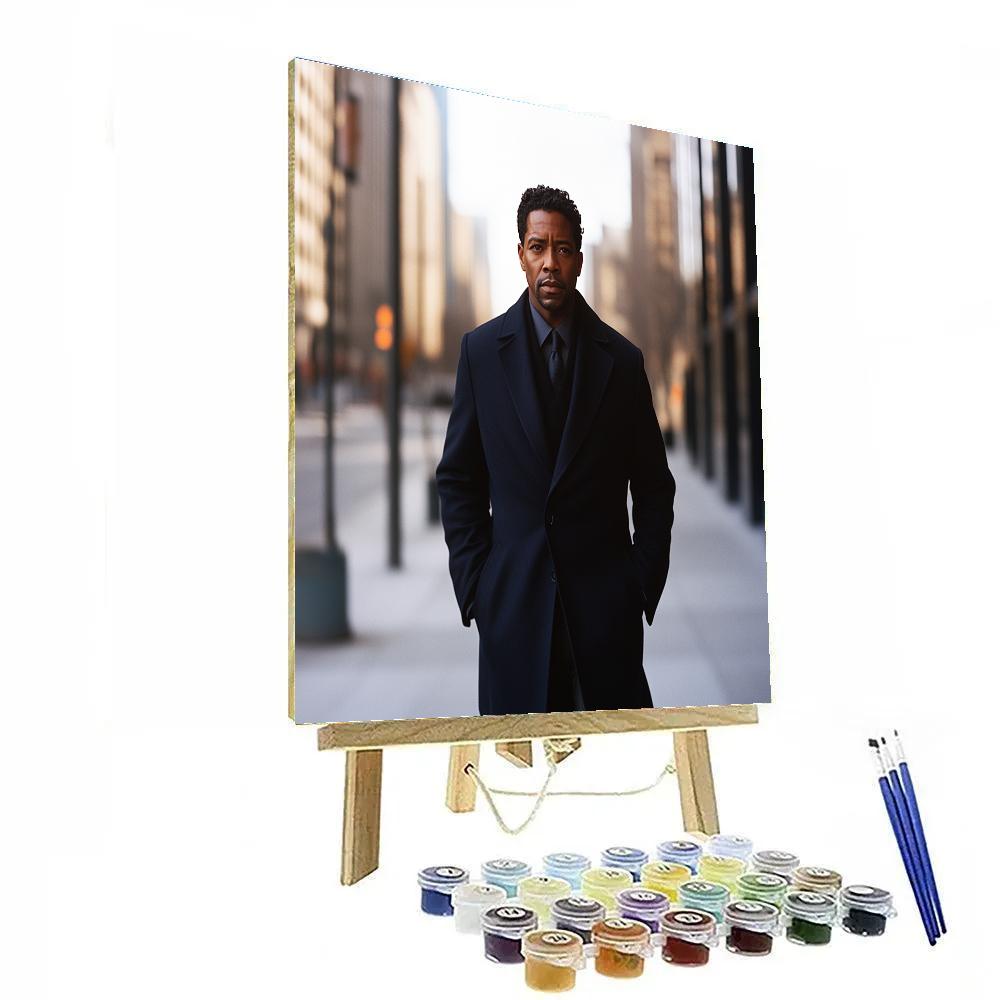 Denzel Washington Steel Calm On A City Street Stage Numbered painting kits