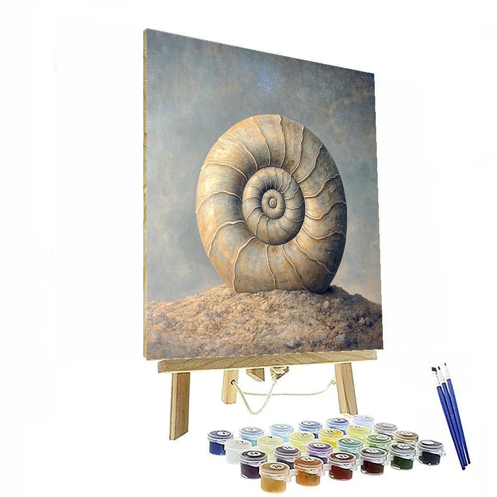 Leonardo Da Vinci Inspired Fossil Spiral And Cosmic Dust Painting by numbers kit