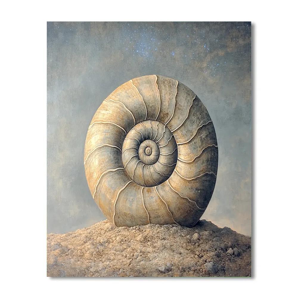 Leonardo Da Vinci Inspired Fossil Spiral And Cosmic Dust Painting by numbers kit