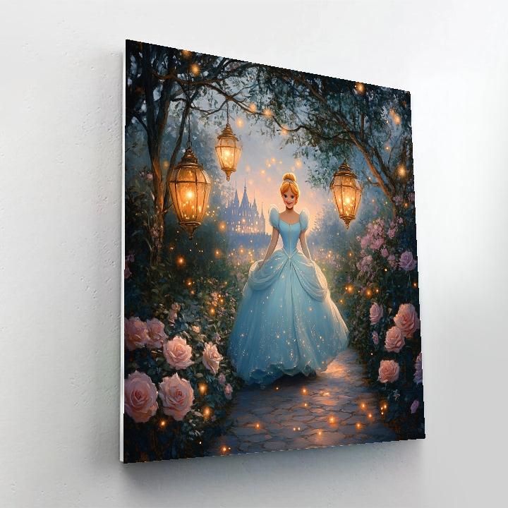 Cinderella Enchanted Garden Lanterns paint by numbers