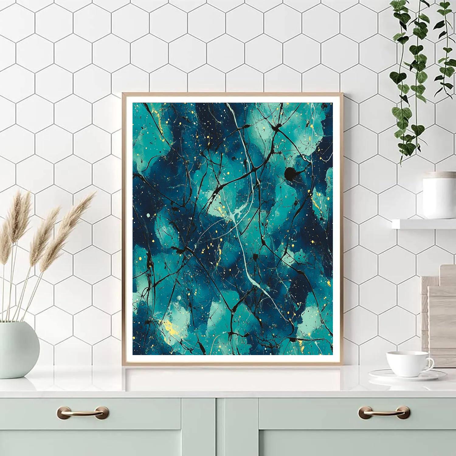 Jackson Pollock Inspired Boreal Aurora Dripfield Numbered painting kits