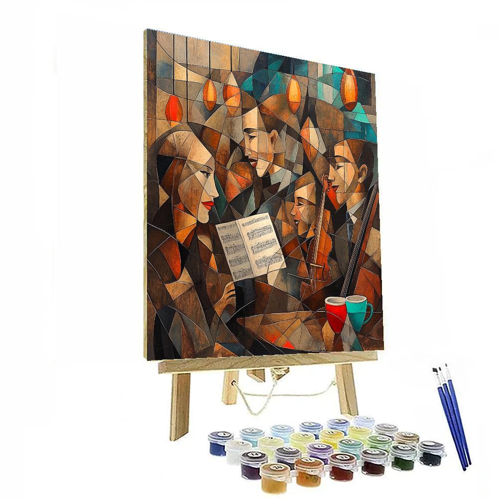 Pablo Picasso Inspired Cubist Jazz Cafe Friends Paint by numbers art