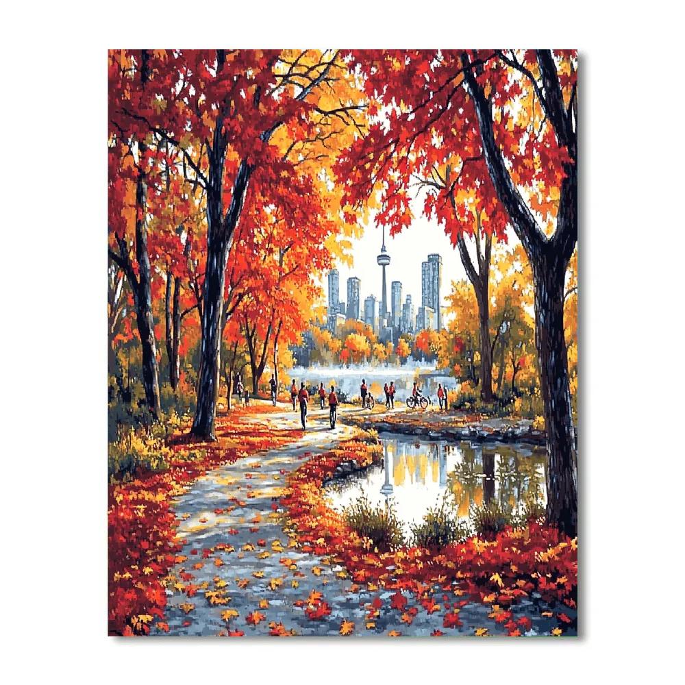 Autumn Paths In High Park Toronto Canada Number painting