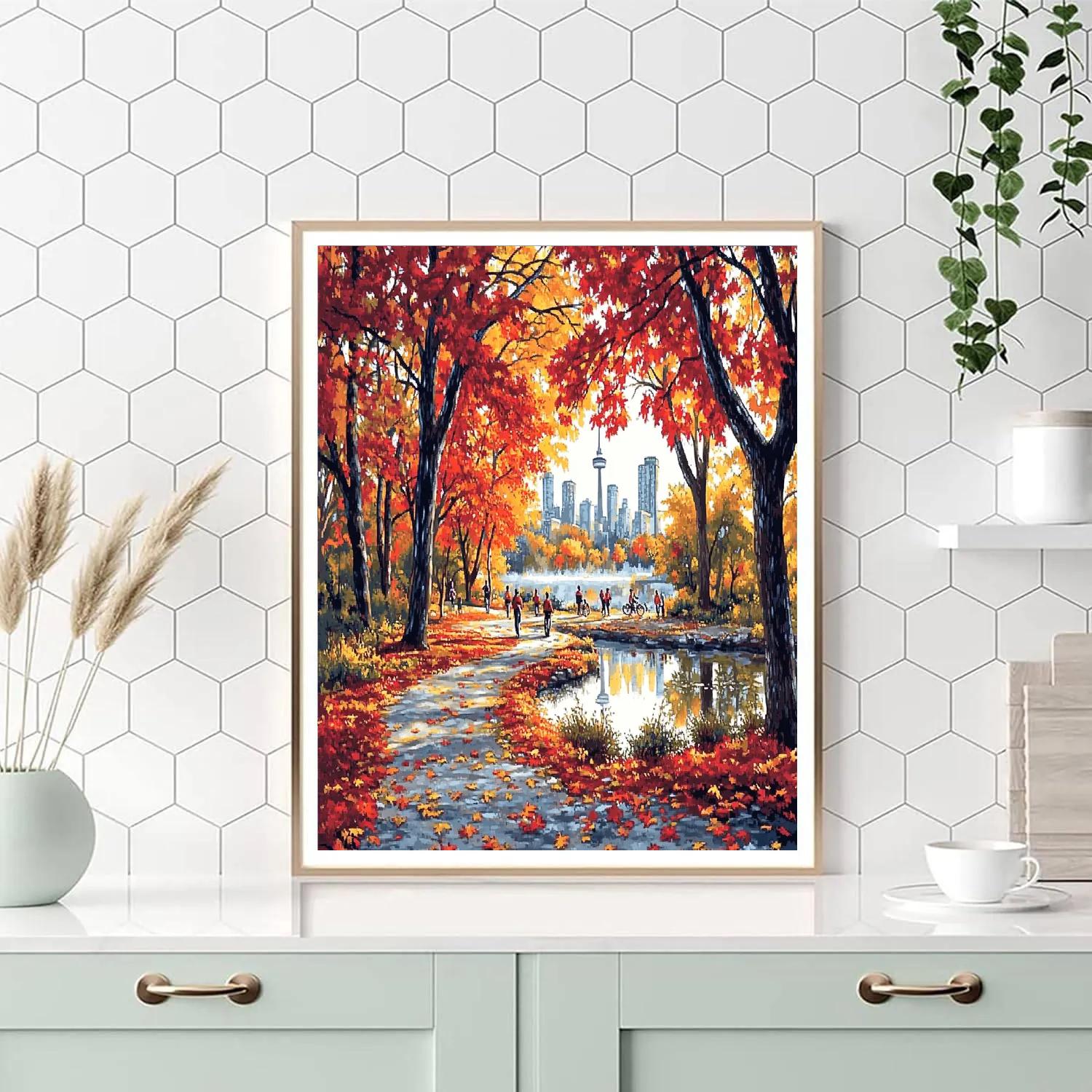 Autumn Paths In High Park Toronto Canada Number painting