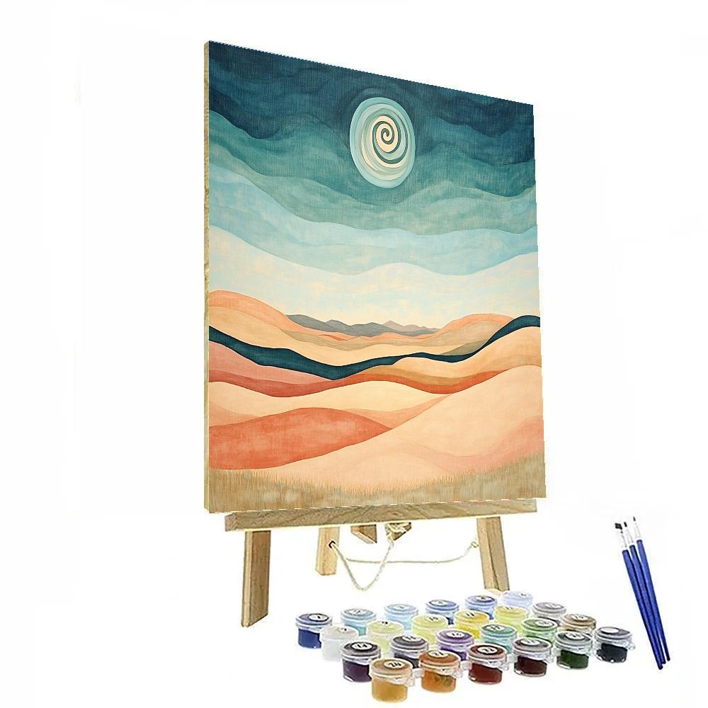 Georgia O’Keeffe Inspired Painted Desert Hills Under Spiral Sky Paint by numbers kits